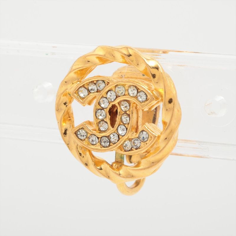 Chanel Coco Mark Earrings 2137 GP With Rhinestone — view 4