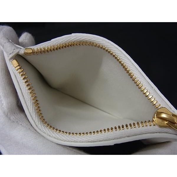 Bottega Veneta Maxi Intrecciato Cassette Leather Coin Purse White — view 3