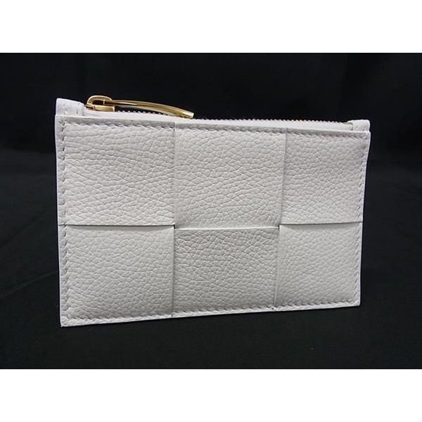 Bottega Veneta Maxi Intrecciato Cassette Leather Coin Purse White