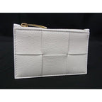 Bottega Veneta Maxi Intrecciato Cassette Leather Coin Purse White