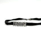 Christian Dior J'a Necklace Choker Black Silver Rhinestone Logo — view 2