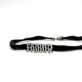 Christian Dior J'a Necklace Choker Black Silver Rhinestone Logo