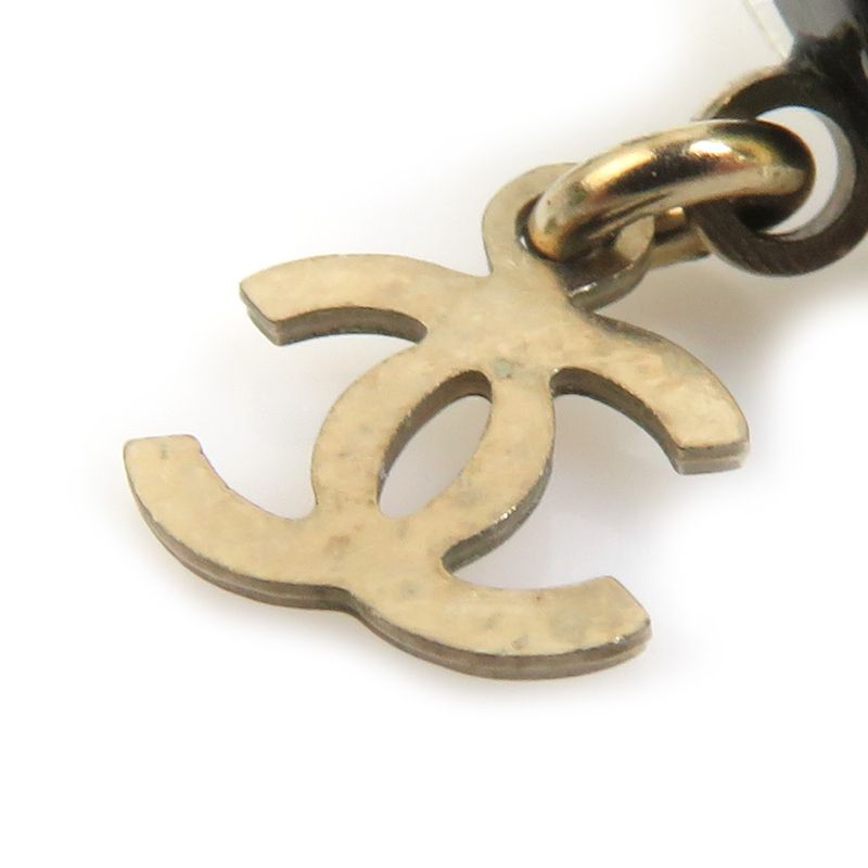 Chanel Classic Black and Gold Chain Earrings — view 5