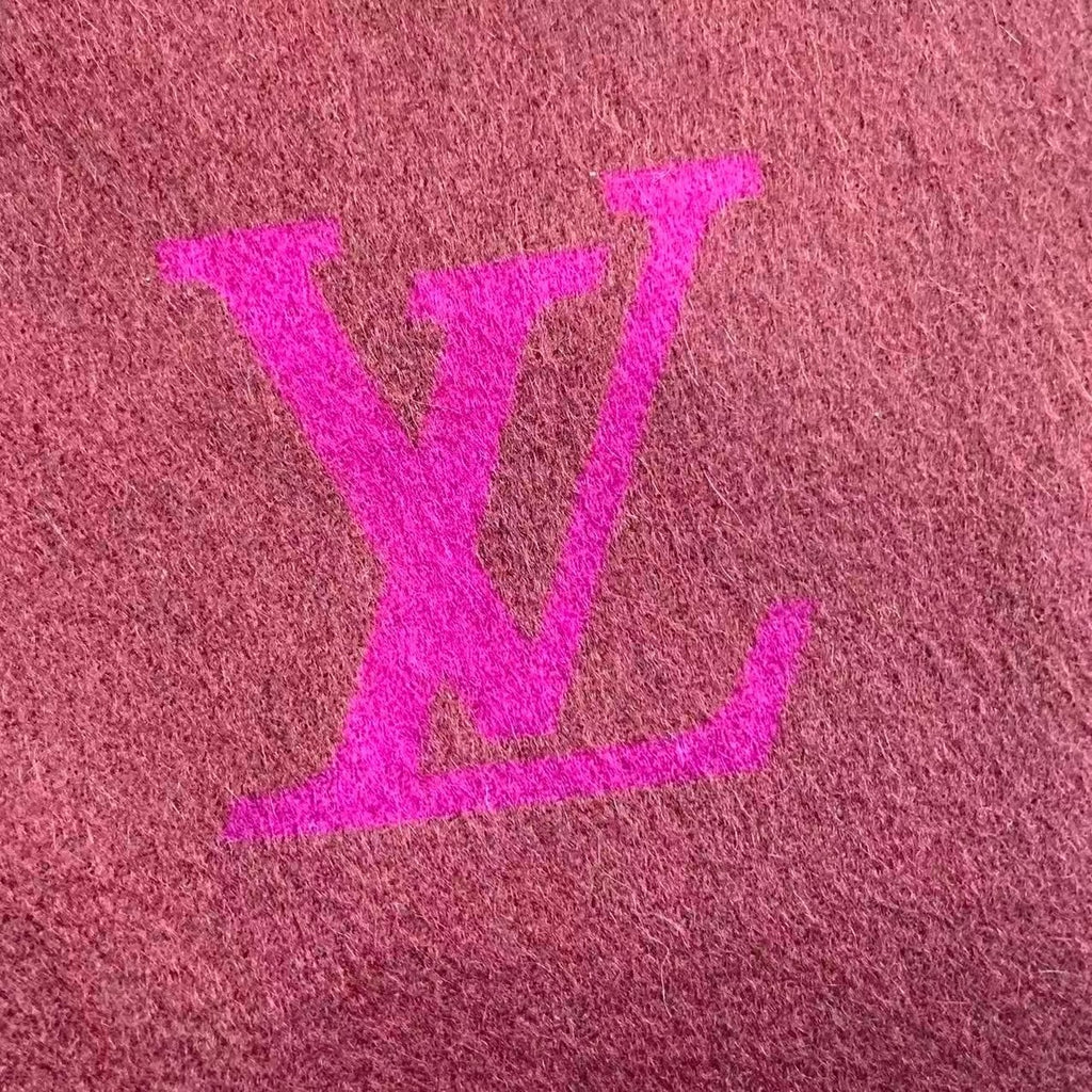 Louis Vuitton Muffler Cashmere Wine Red Scarf — view 3