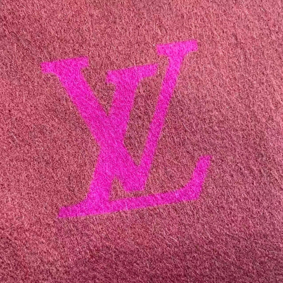 Louis Vuitton Muffler Cashmere Wine Red Scarf — view 3