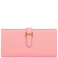 Hermes Long Wallet Bearn Souffle Vaux Epson Rose Confetti Gold Hardware Bifold