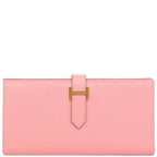 Hermes Long Wallet Bearn Souffle Vaux Epson Rose Confetti Gold Hardware Bifold