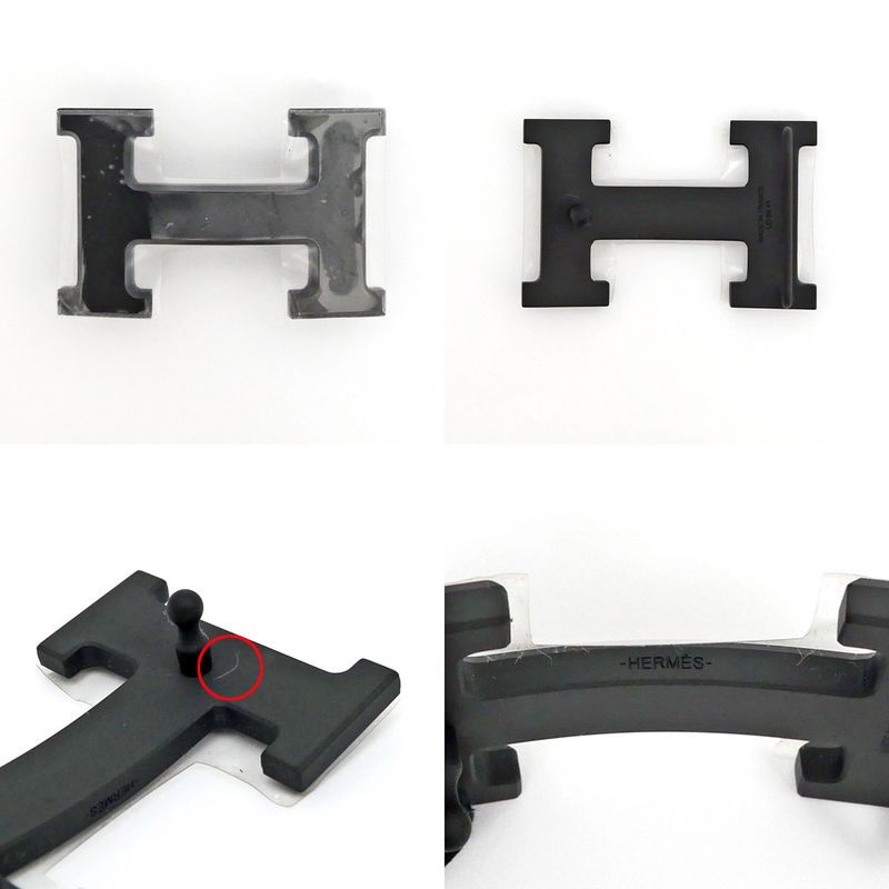 Hermes Knit Belt Sprint M Monochrome H Buckle Blue Black Man — view 8