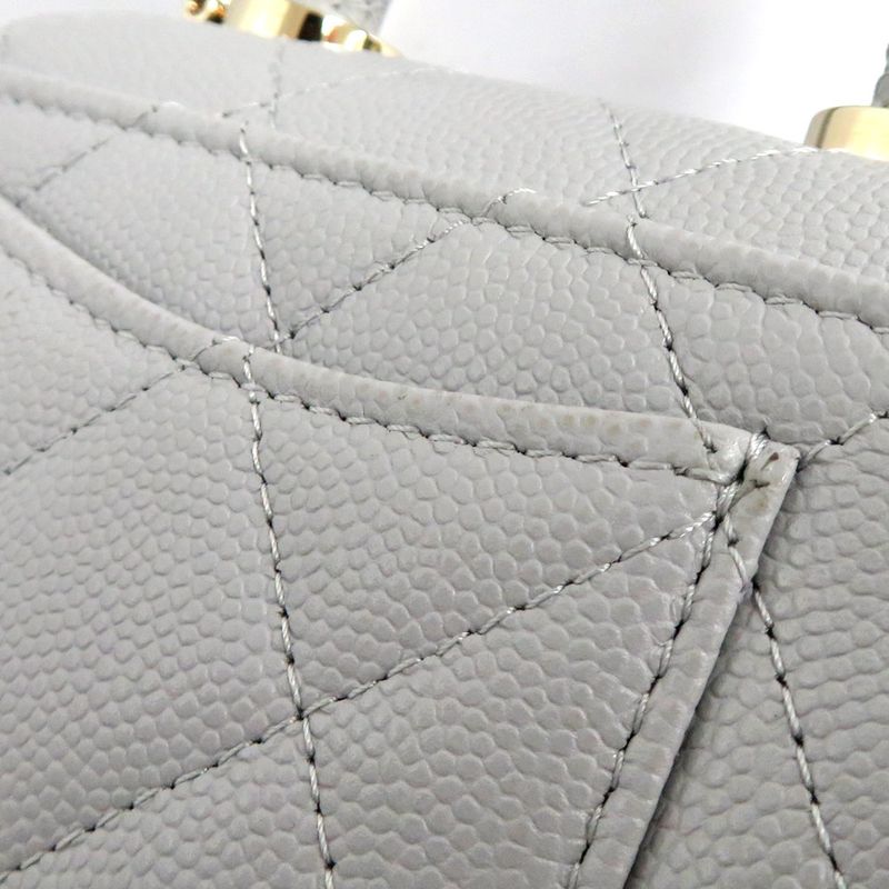 Chanel Quilted Top Handle Flap Bag Caviar Leather Coco 11 cm — view 8