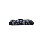 Dior Trotter Canvas Leather Clasp Bifold Wallet Compact Navy — view 6