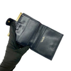 Dior Trotter Canvas Leather Clasp Bifold Wallet Compact Navy — view 7