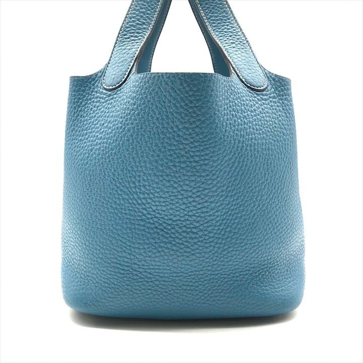 Hermes Picotin Blue Jean Hand Bag Leatheed Bag Jeans — view 2
