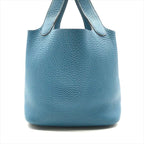 Hermes Picotin Blue Jean Hand Bag Leatheed Bag Jeans — view 2