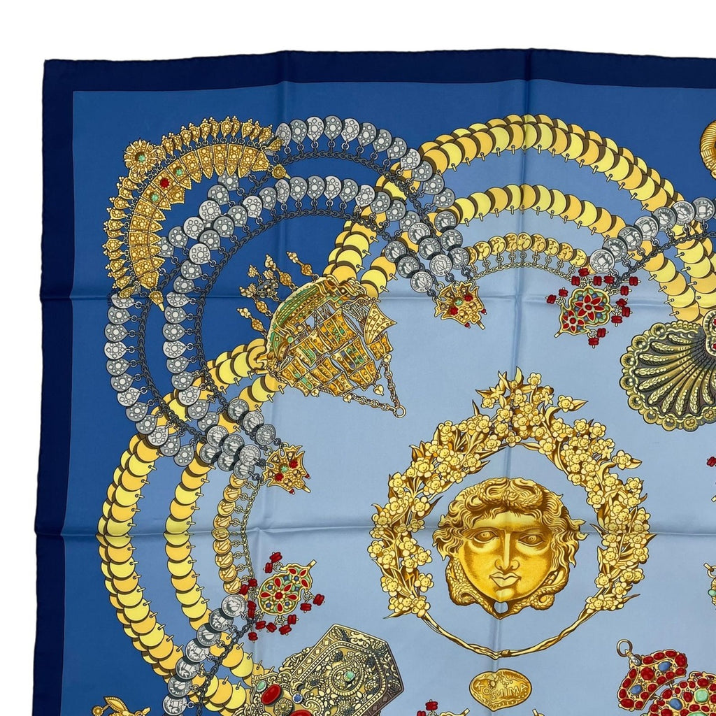 Hermes Scarf Silk Carre 90 Kosmima Space Blue — view 2