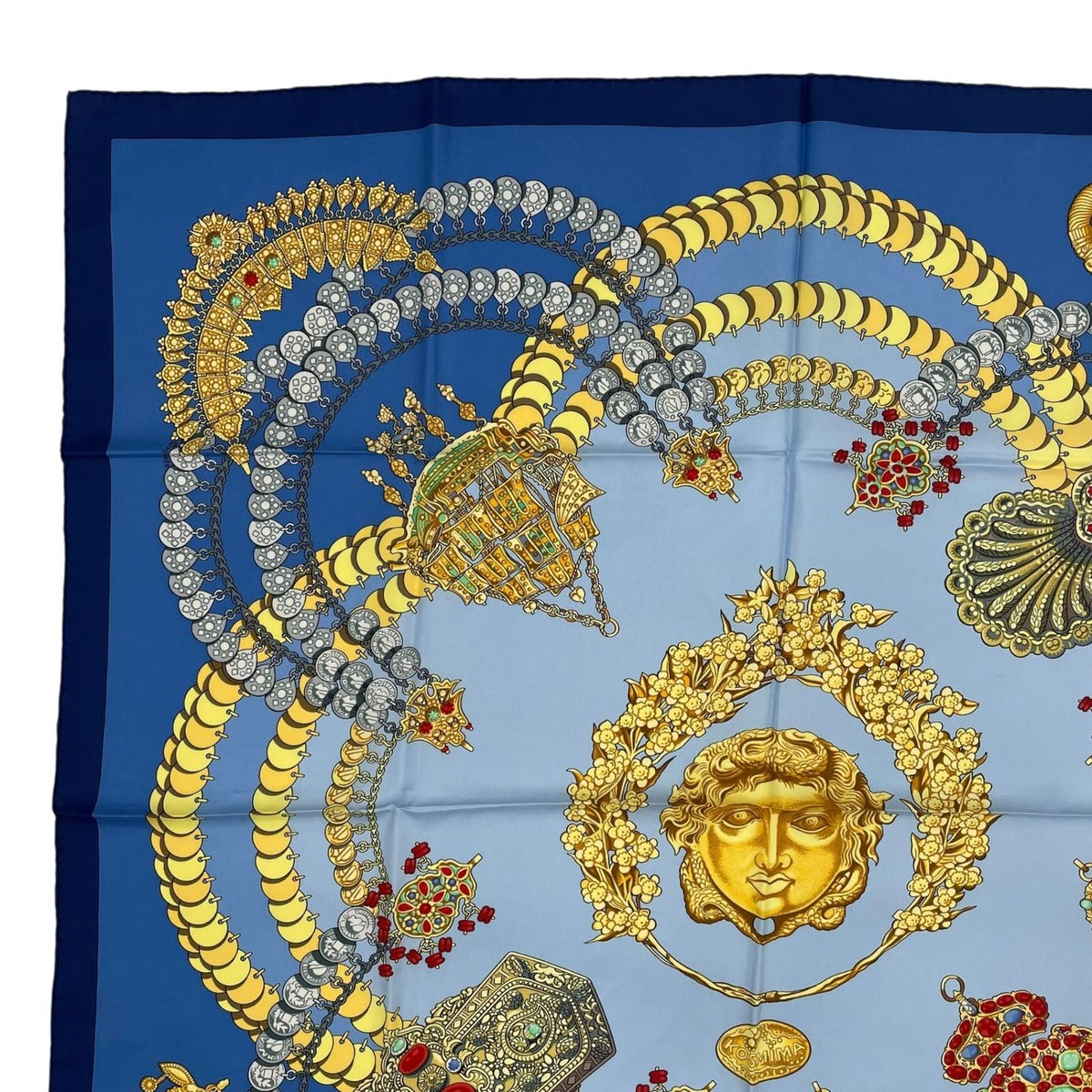 Hermes Scarf Silk Carre 90 Kosmima Space Blue — view 2