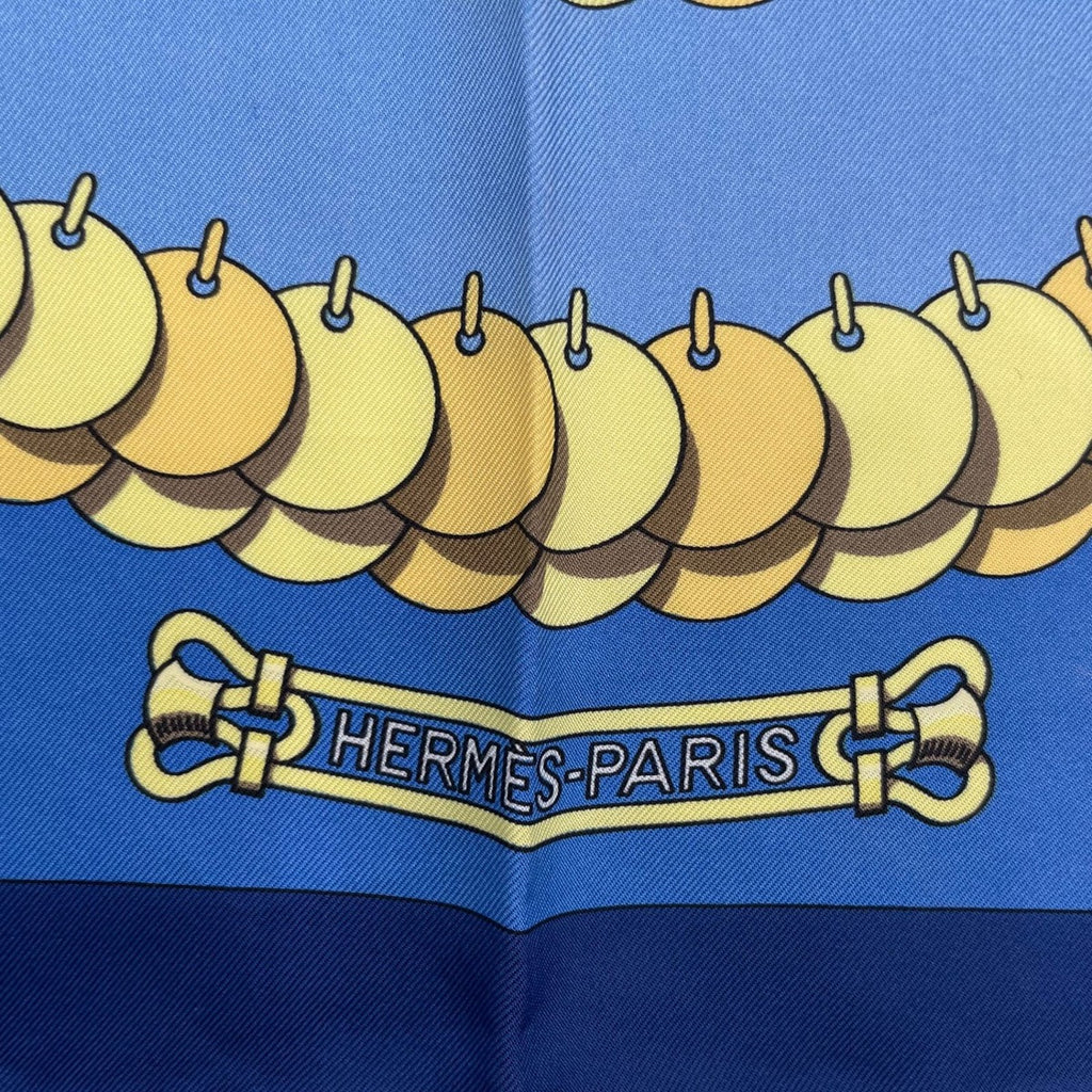 Hermes Scarf Silk Carre 90 Kosmima Space Blue — view 6