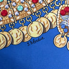 Hermes Scarf Silk Carre 90 Kosmima Space Blue — view 8