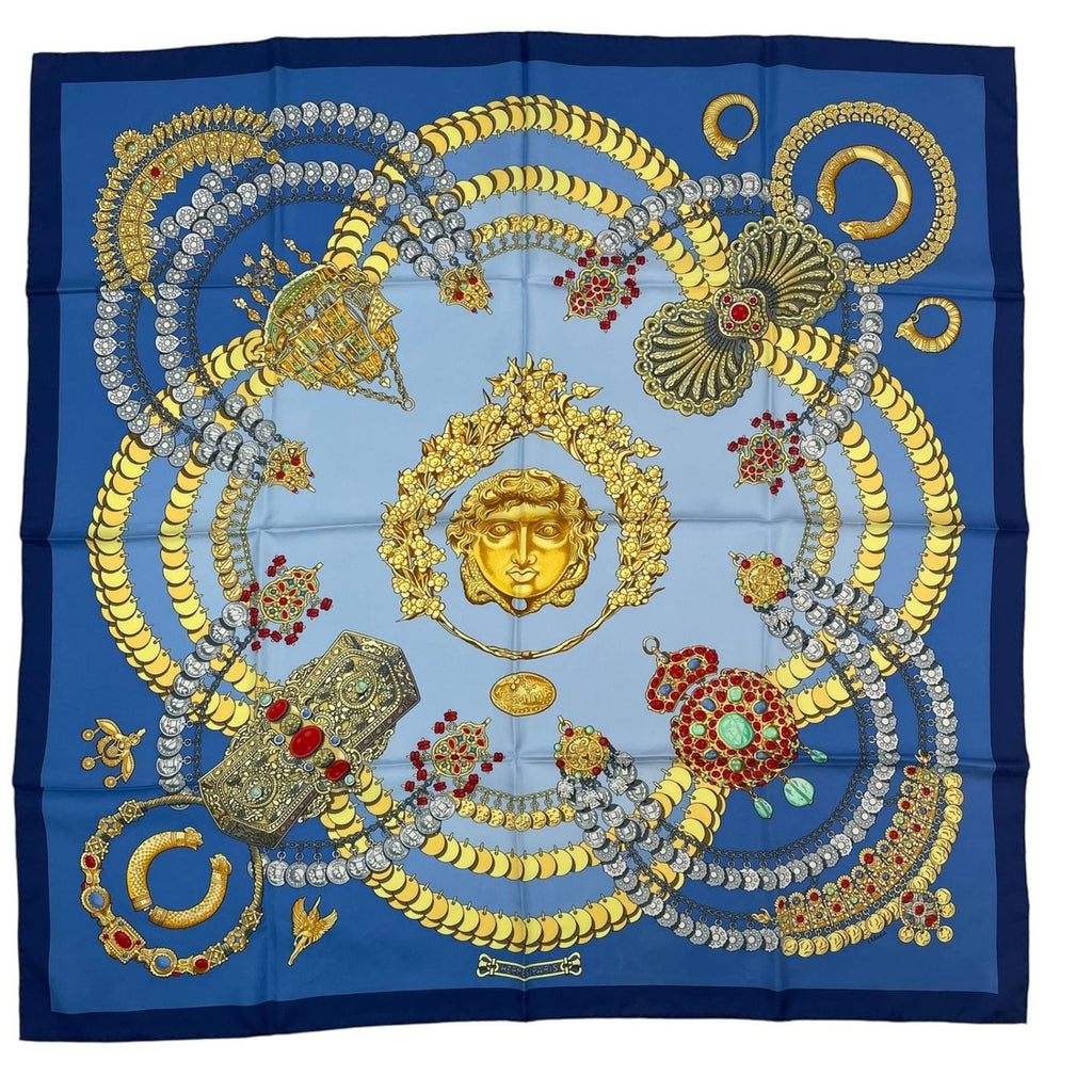 Hermes Scarf Silk Carre 90 Kosmima Space Blue