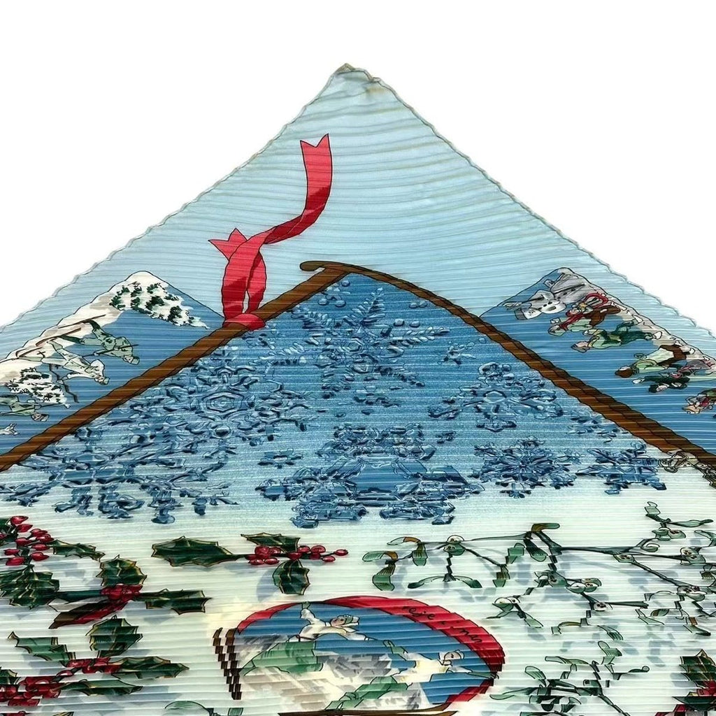 Hermes Scarf Pleated Silk Neige D'antan Last Year's Snow Blue — view 4