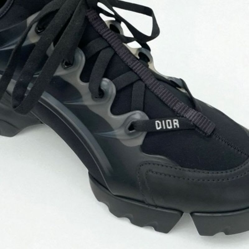 Christian Dior D-connect Sneakers Shoes Rubber Fabric Leather Black Logo — view 9