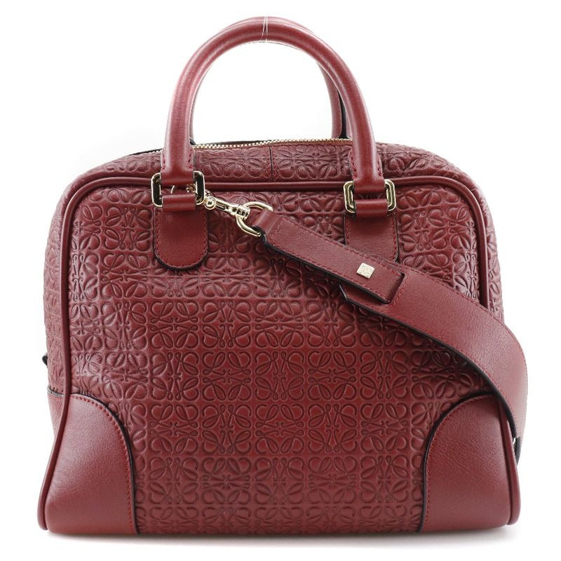 Loewe Amazona 75 Repeat Anagram 2-Way Shoulder Calf Red Handbag