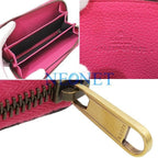 Gucci Logo Print Leather Design Round Zipper Coin Purse Case Compact Wallet — view 3