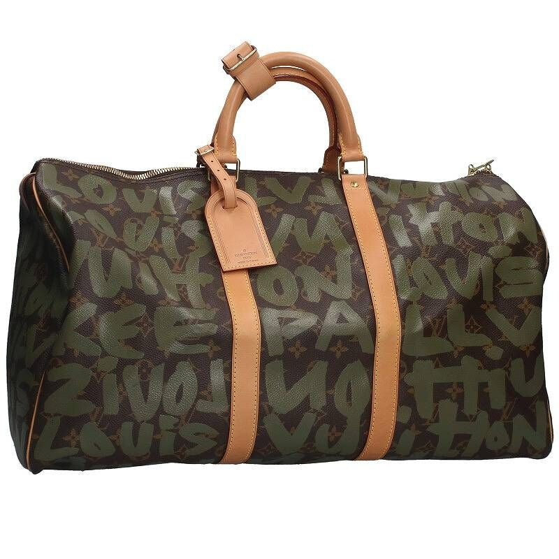 Louis Vuitton Keepall 50 Monogram Graffiti Leather Boston Bag Men