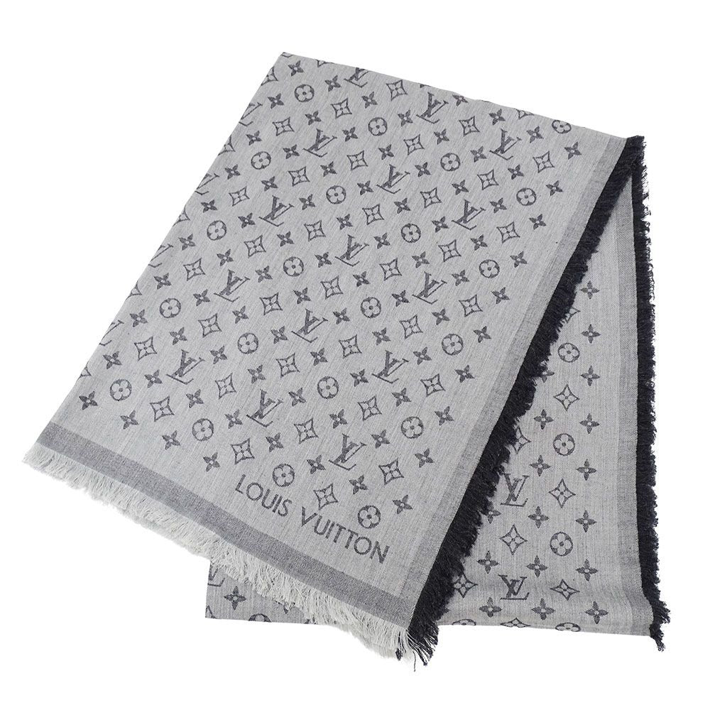 Louis Vuitton Shawl Cotton Monogram Essential Gray