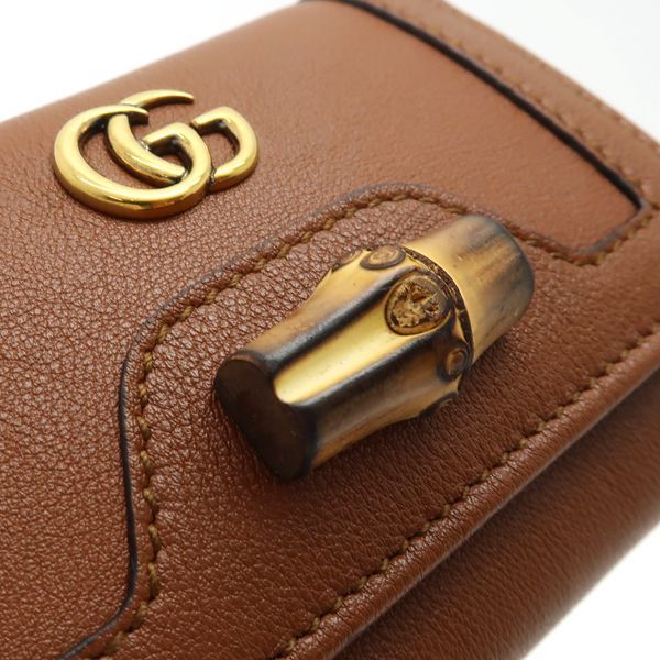 Gucci Diana Medium Wallet Bamboo Trifold Compact Brown Unu — view 6