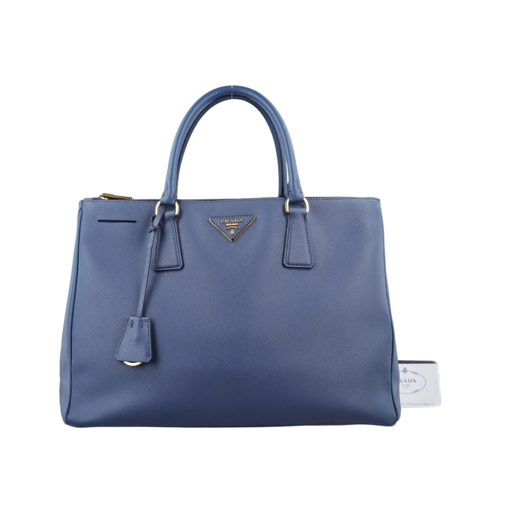 Prada Galleria Blue Saffiano Leather 14 Handbag