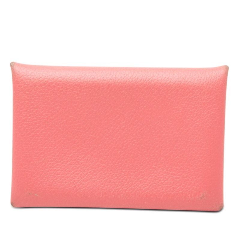 Hermes Calvi Card Case Rose Azalea Pink Evercolor
