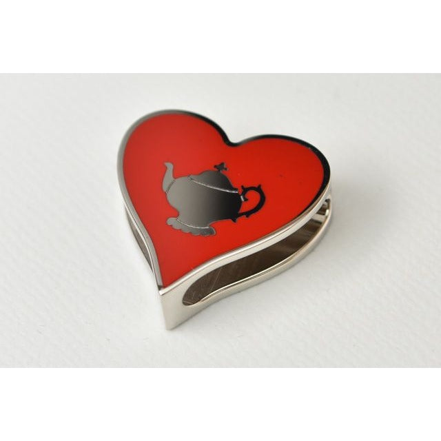 Hermes Scarf Ring Holder Heart Shape Red — view 3