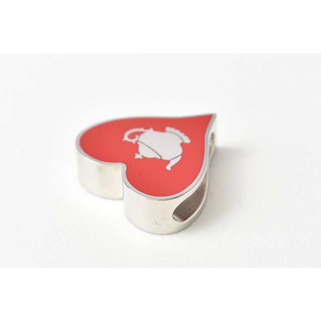 Hermes Scarf Ring Holder Heart Shape Red — view 4