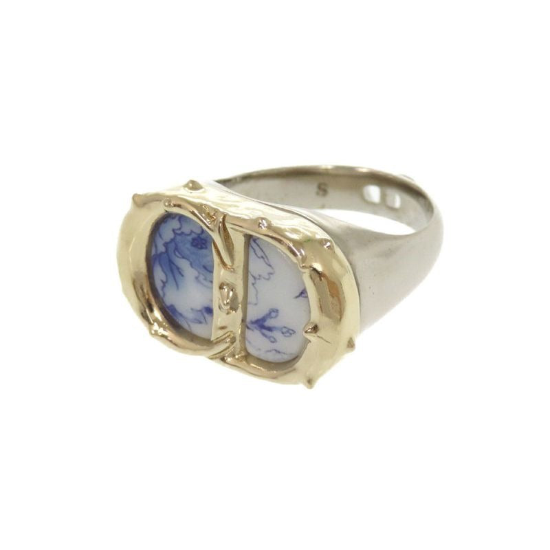Christian Dior CD Floral Ring Metal Gold Silver Accessories 2327 — view 2