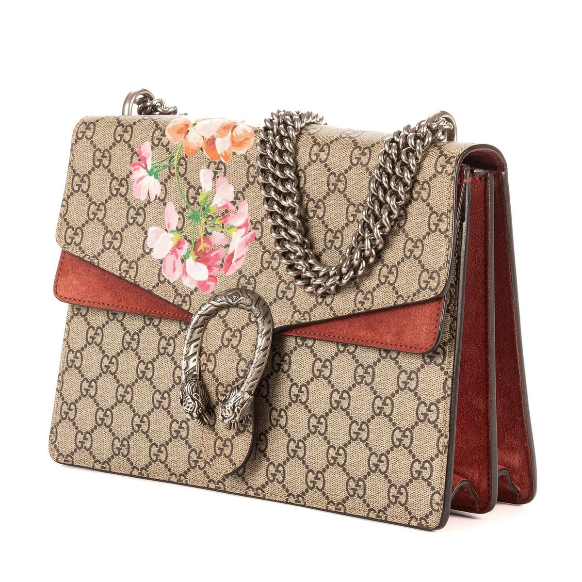Gucci Blooms Dionysus Beige Burgundy Supreme Canvas Shoulder Bag — view 2