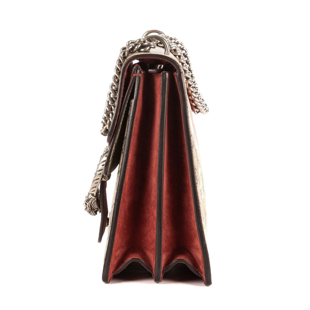 Gucci Blooms Dionysus Beige Burgundy Supreme Canvas Shoulder Bag — view 3