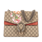 Gucci Blooms Dionysus Beige Burgundy Supreme Canvas Shoulder Bag