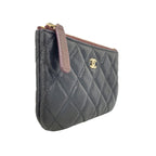 Chanel Coin Case Quilted Caviar Leather Black Gold — view 2