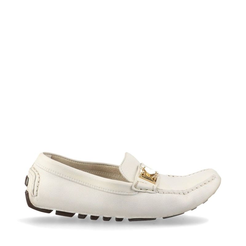 Louis Vuitton 02 Monte Carlo Leather Driving Shoes 34 Td0052 White — view 5