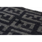 Fendi Scarf Winter Reversible Wool 100% FF Logo Zucca Pattern Black Gray — view 4