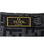 Fendi Scarf Winter Reversible Wool 100% FF Logo Zucca Pattern Black Gray — view 6