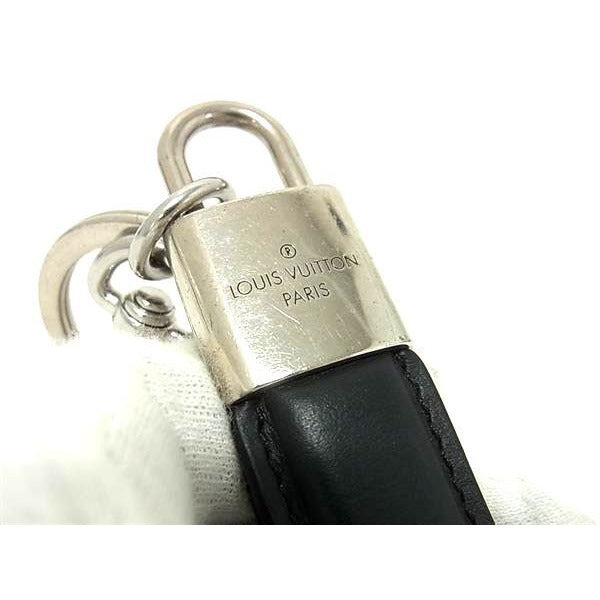 Louis Vuitton Key Holder Dragonne Padlock Black Leather Metal — view 6