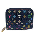 Louis Vuitton Zippy Coin Purse Monogram Multicolor Noir Leather Black Beige