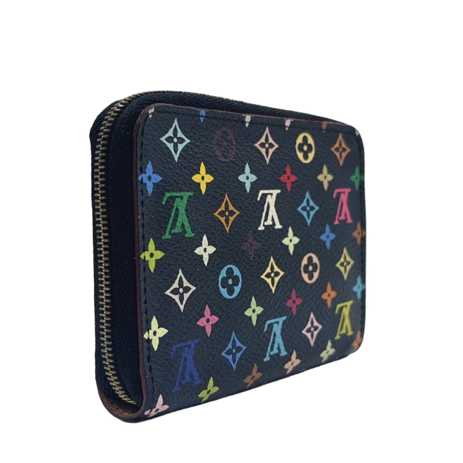 Louis Vuitton Zippy Coin Purse Monogram Multicolor Noir Leather Black Beige — view 2
