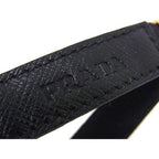 Prada Saffiano Leather Nylon Bangle Black Bracelet — view 3