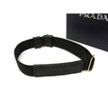 Prada Saffiano Leather Nylon Bangle Black Bracelet