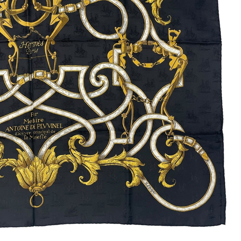 Hermes Scarf Silk Carre 90 L'instruction du Roy Imperial Studies Black — view 5