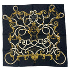 Hermes Scarf Silk Carre 90 L'instruction du Roy Imperial Studies Black
