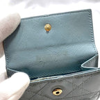 Christian Dior Trifold Wallet Gray Lady Cannage — view 8