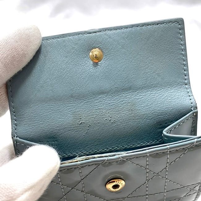 Christian Dior Trifold Wallet Gray Lady Cannage — view 8